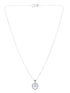 Cubic Zirconia Heart Pendant Silver Italian Necklace JX128565